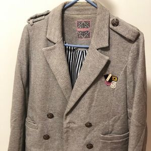 Gray short blazer jacket